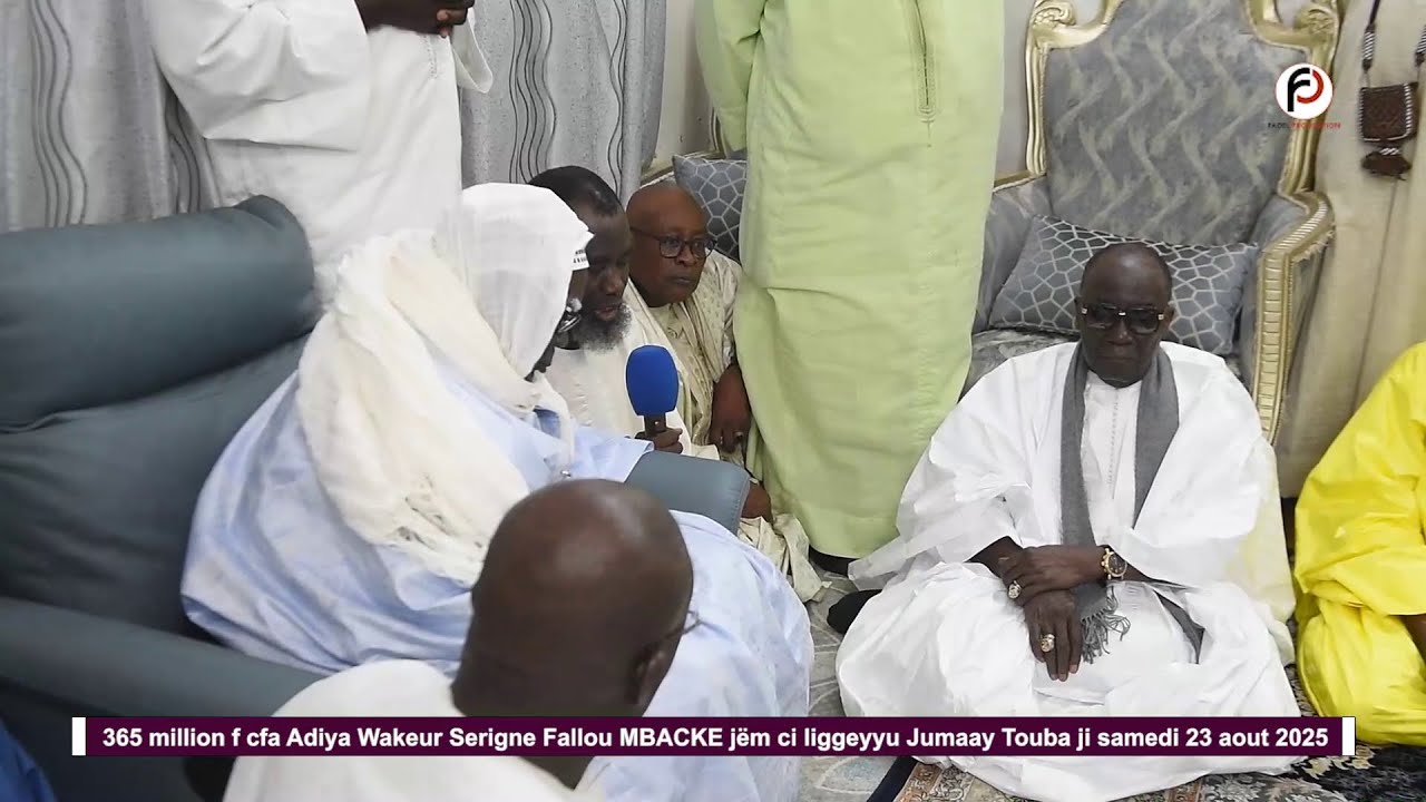 365 million adiya wakeur Serigne Fallou MBACKE pour la rénovation de la grande mosquée de Touba