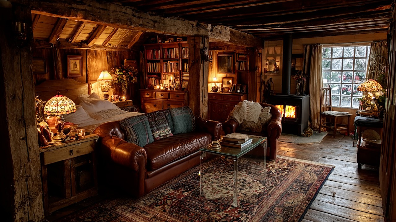 🔴Long After the World Turned White, the Hearth Still Burns | Gentle Fireplace Sounds for Rest 🔥