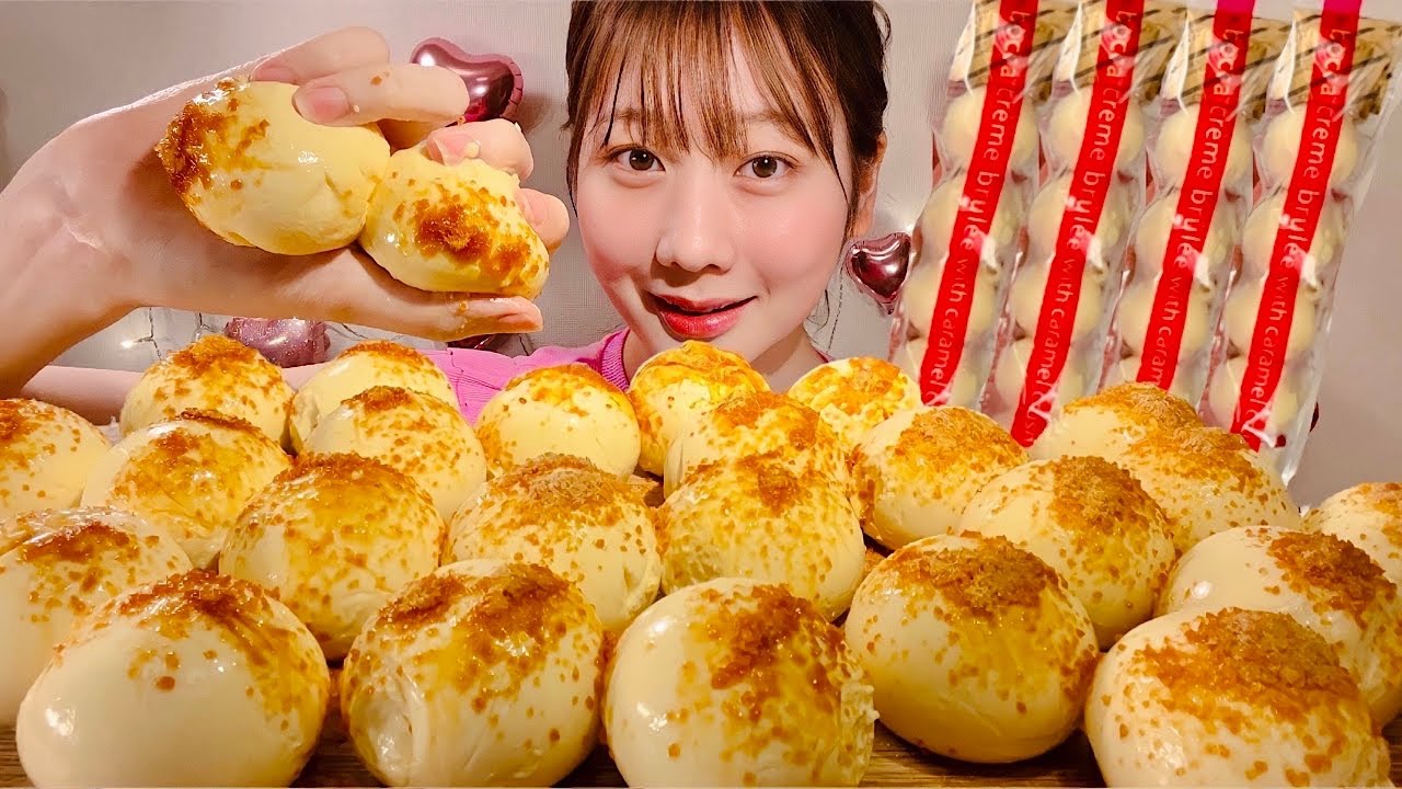 ASMR пудинг крем-брюле【русские субтитры】【Mukbang/ Eating Sounds】