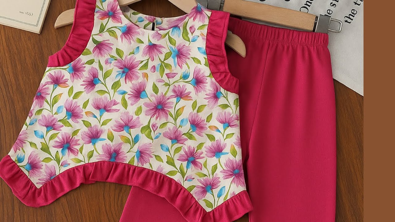 Korean style baby top with plazzo pant cutting and stitching / 2-3 years baby dress design ideas 