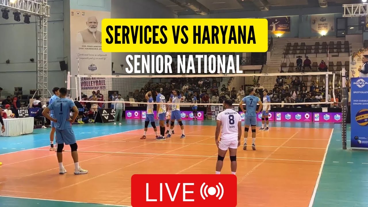 Services vs Haryana Volleyball match live|Senior national volleyball championship Jaipur 2025