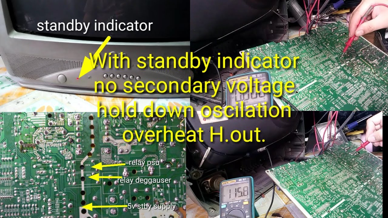 Lg crt tv no secondary voltage repair tutorial