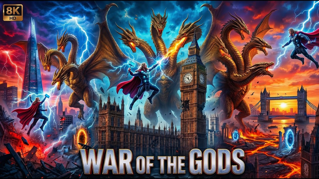 Thor vs King Ghidorah: The FIGHT That Ended The World! ⚡🐲 (4K) #ThorVsGhidorah #monsterverse