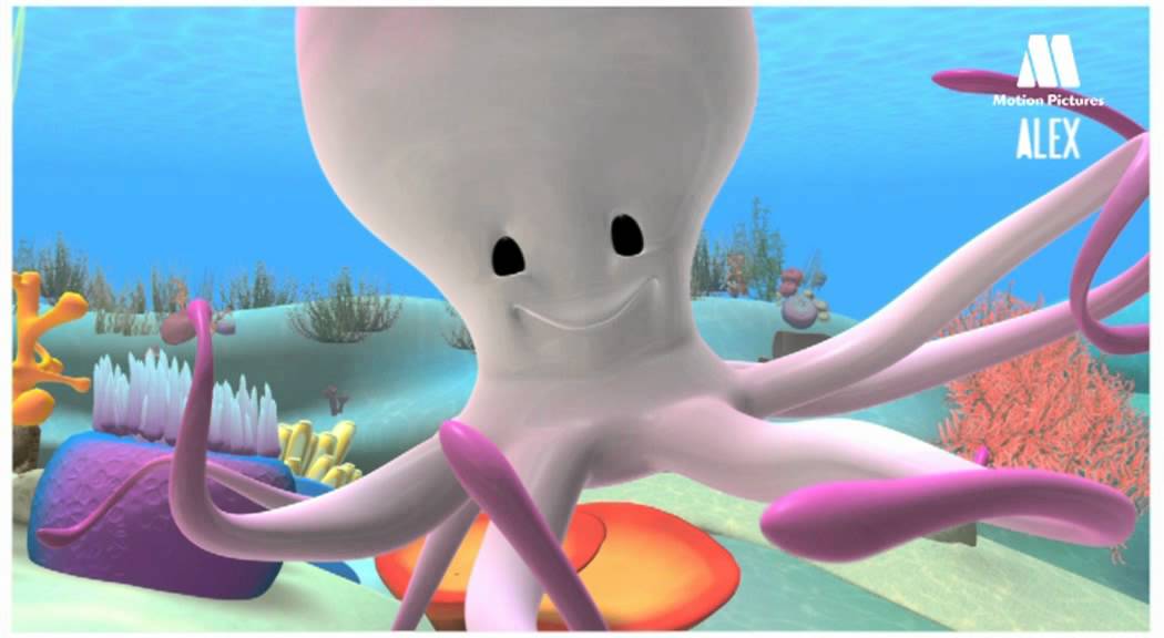 Octopus, Cartoon to learn about sea animals - Alex in the sea