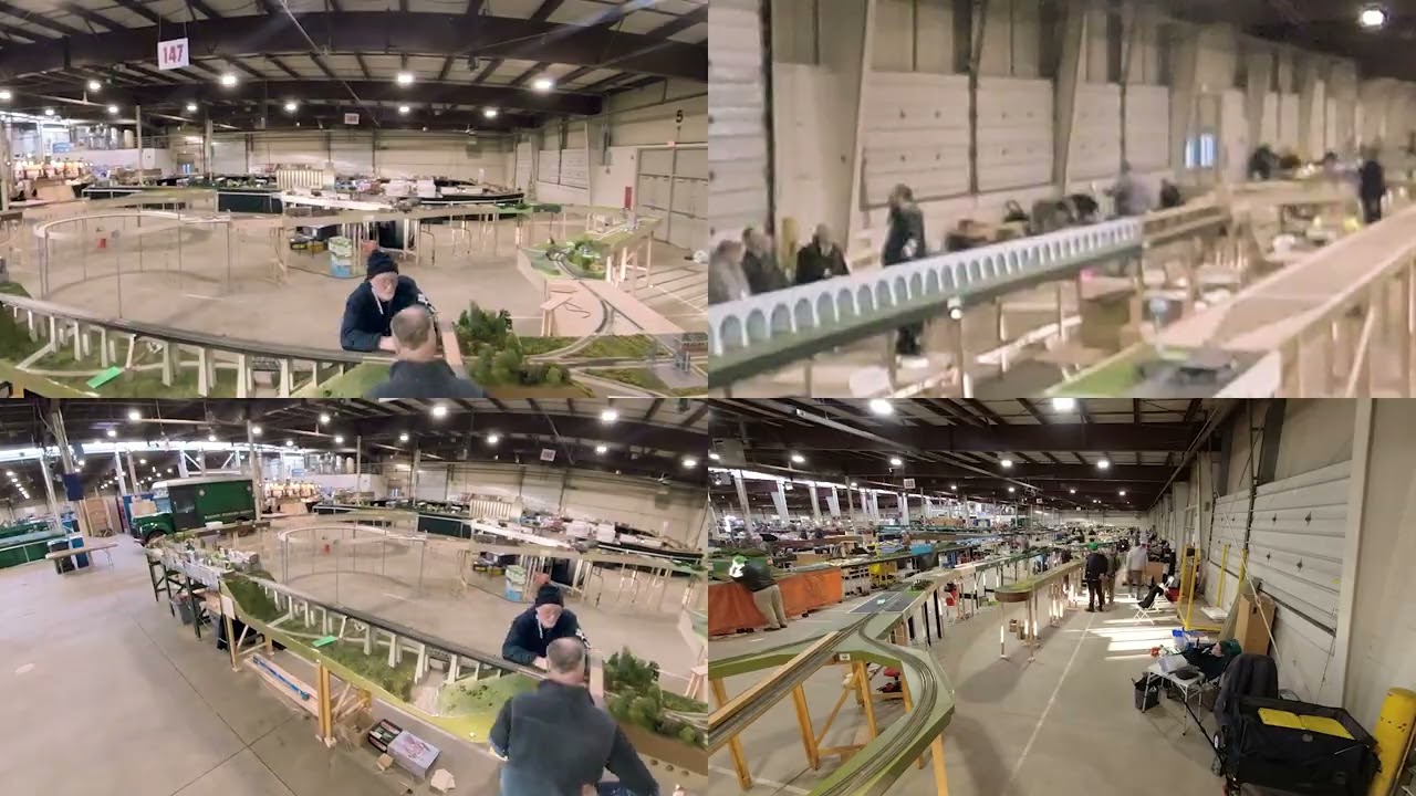 Amherst / Railroad Hobby Show Free-mo Setup Timelapse 2026 **Multiview**