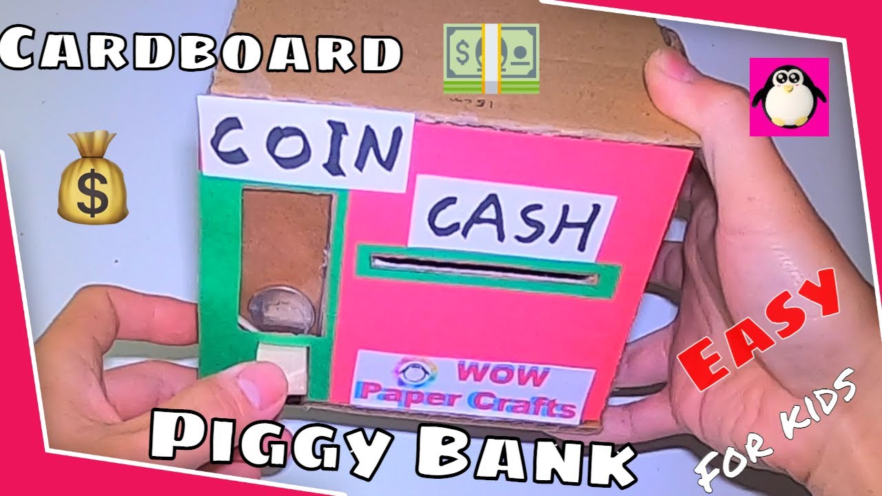 How to make personal bank saving coin and cash easy/Cardboard Personal Bank/ DIY Piggy bank