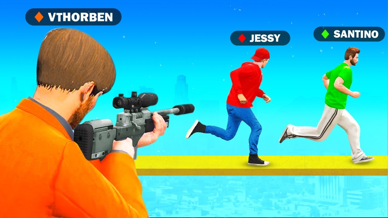 Noob Runners vs Pro Sniper In GTA!