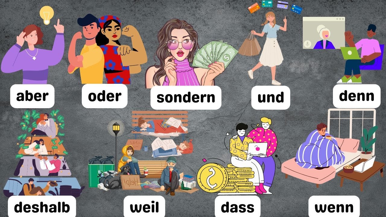 Союзы: weil, dass, deshalb, wenn, sondern, oder, denn, aber | Главное и придаточное предложение A2