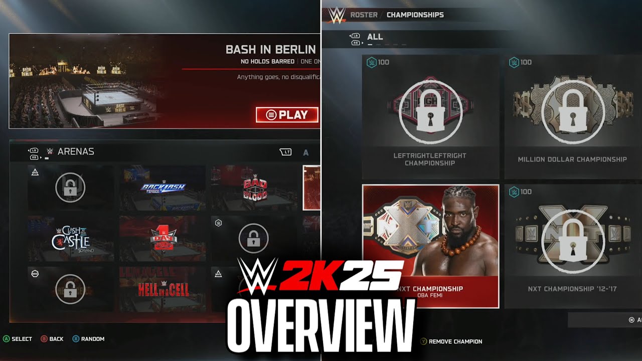 WWE 2K25 Overview: Full Roster, Match Types, Championships, Arenas, Refs, Unlockables & More!