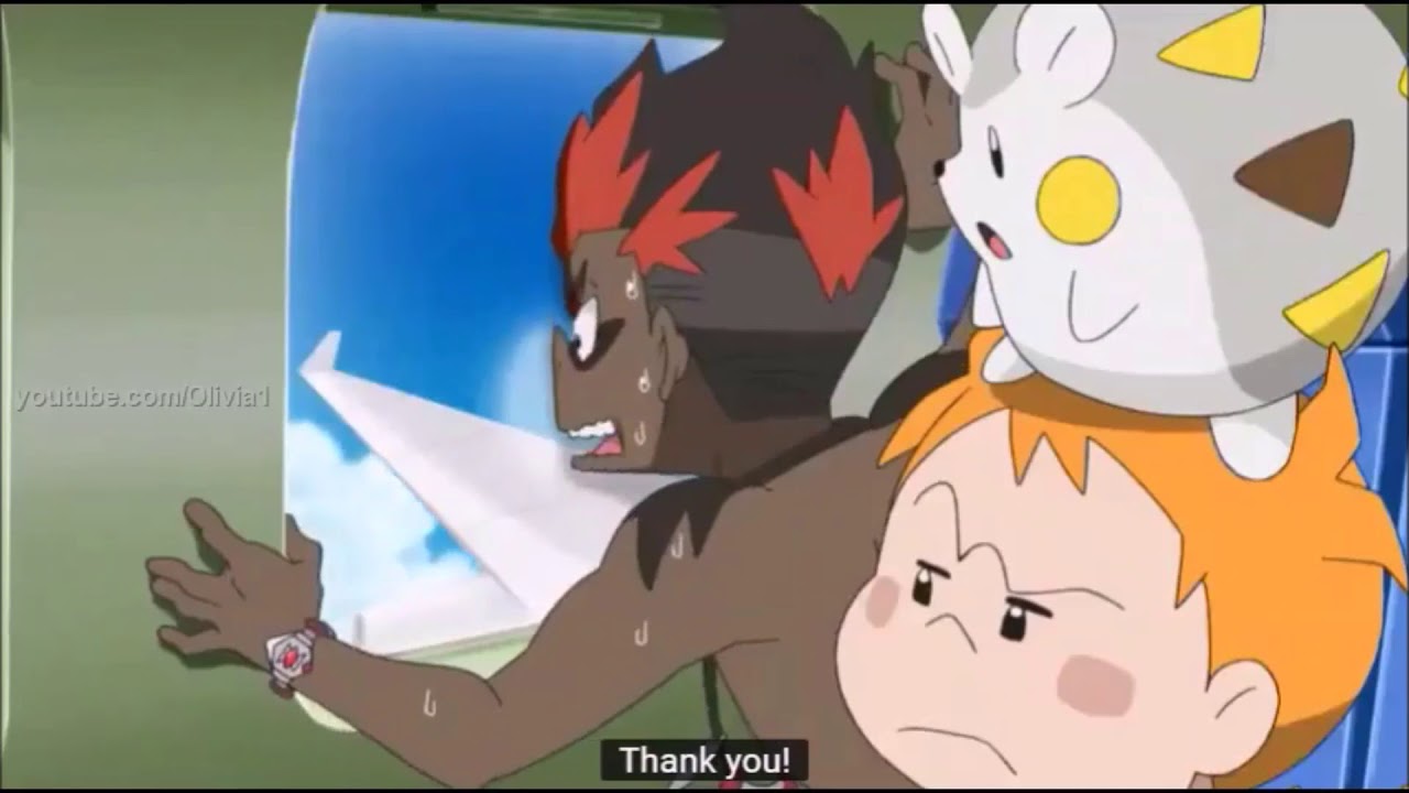 Pokemon Sun and Moon   Kiawe is scared of planes English SubsHD