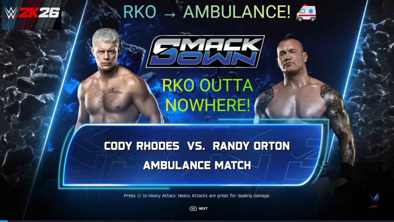 RKO OUTTA NOWHERE! Randy Orton Sends Cody Rhodes to the Ambulance 🚑 | WWE 2K26