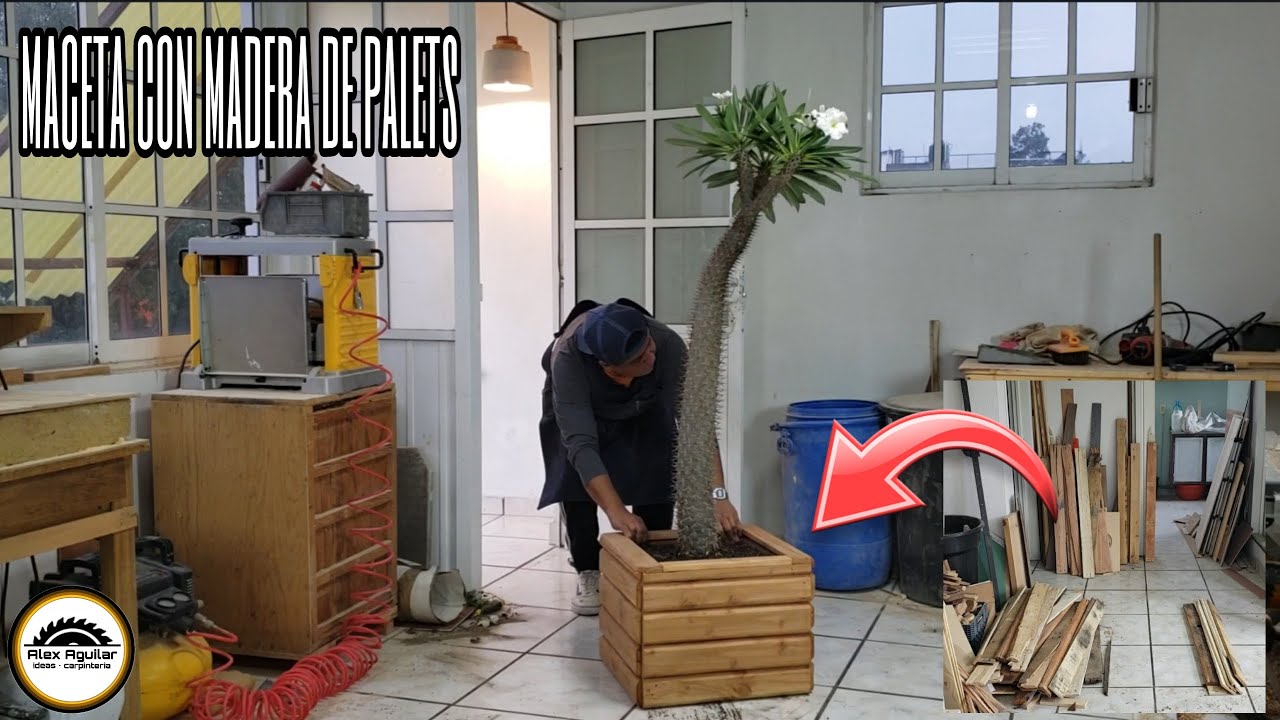 Como hacer una maceta grande de madera ( palets )