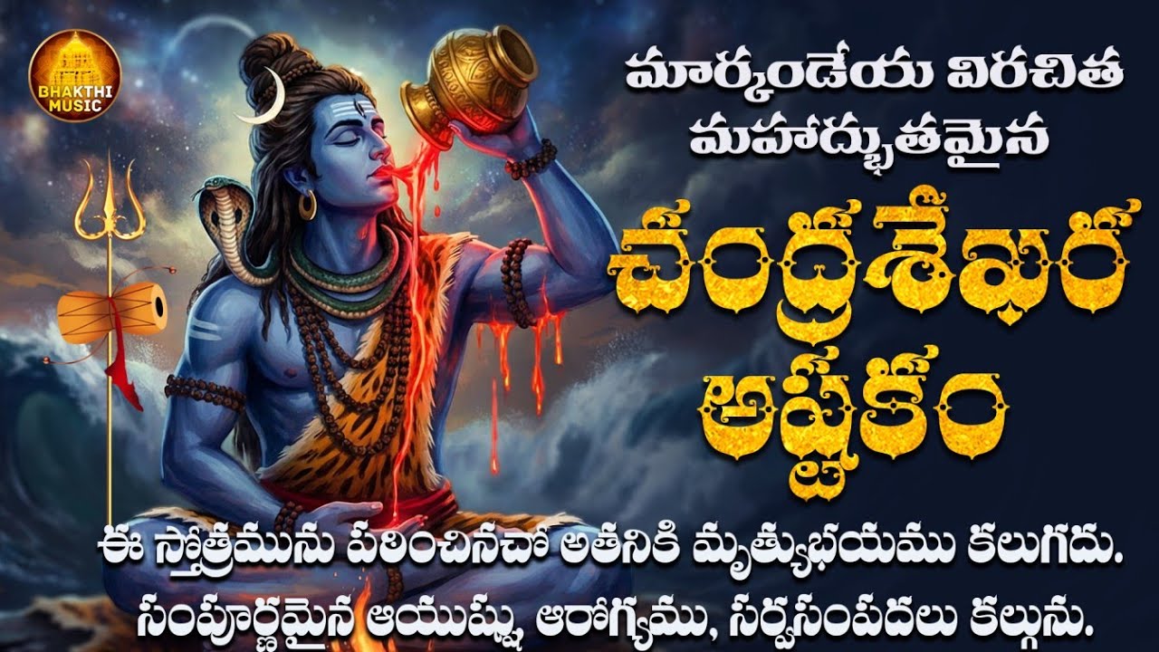 మృత్యుభయంతో మార్కణ్డేయాడు చేసిన చంద్రశేఖరాష్టకం తెలుగుఅర్ధముతో |Chandrashekhara Ashtakam in telugu
