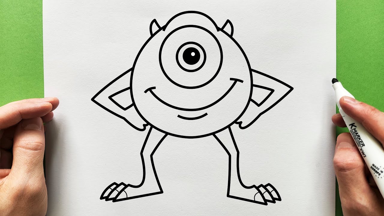 Cómo Dibujar Mike Wazowski de Monsters Inc. #dibujo