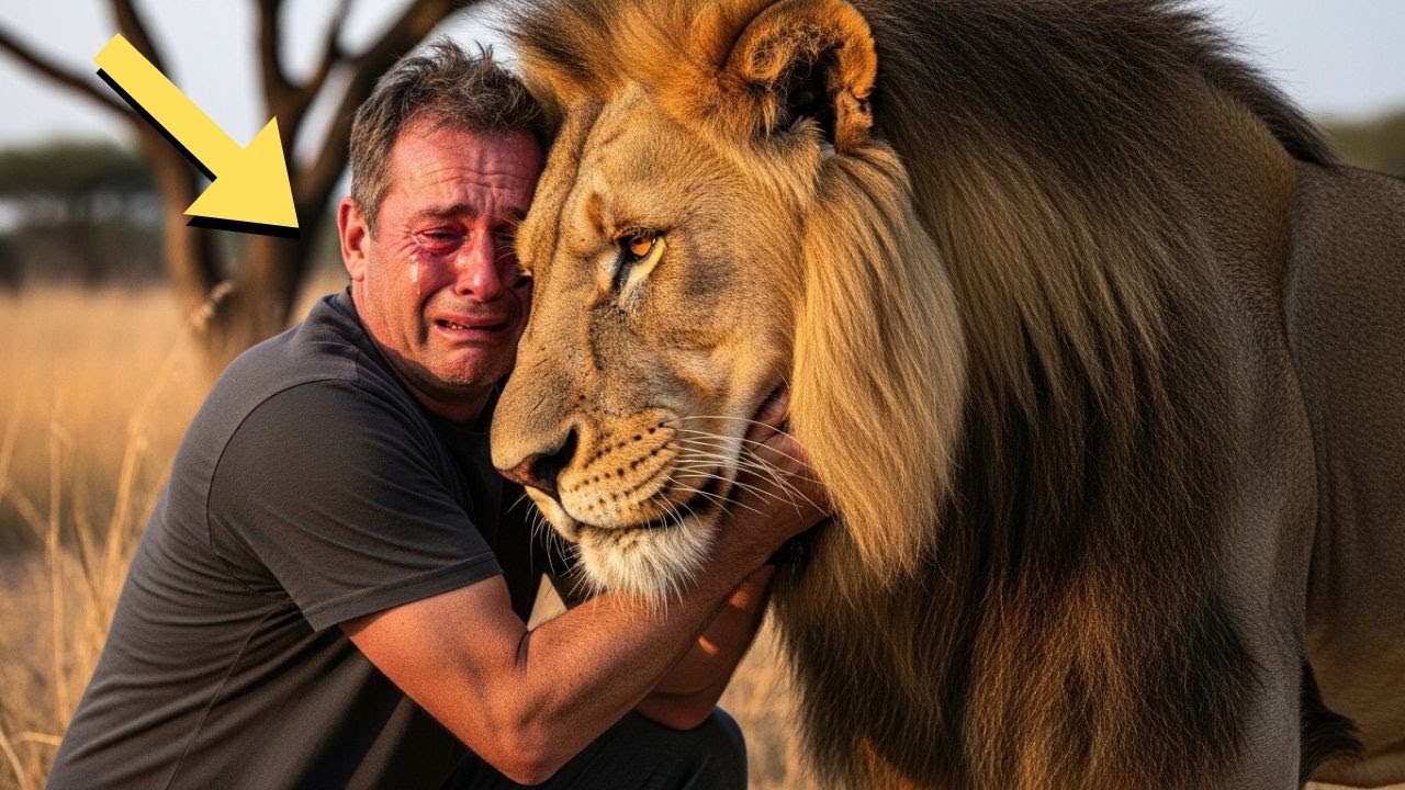 Un homme parle à un lion en pleurant... La réponse du lion est incroyable
