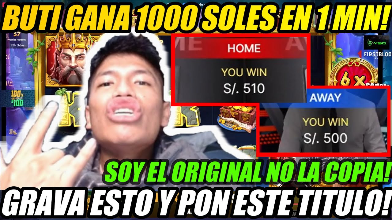 INCREIBLE!😱BUTI LO PIERDE TODO Y GANA 1000 SOLES EN 1 MINUTO!😳GRAVA ESTO Y PON ESTE TITULO! |BUTI