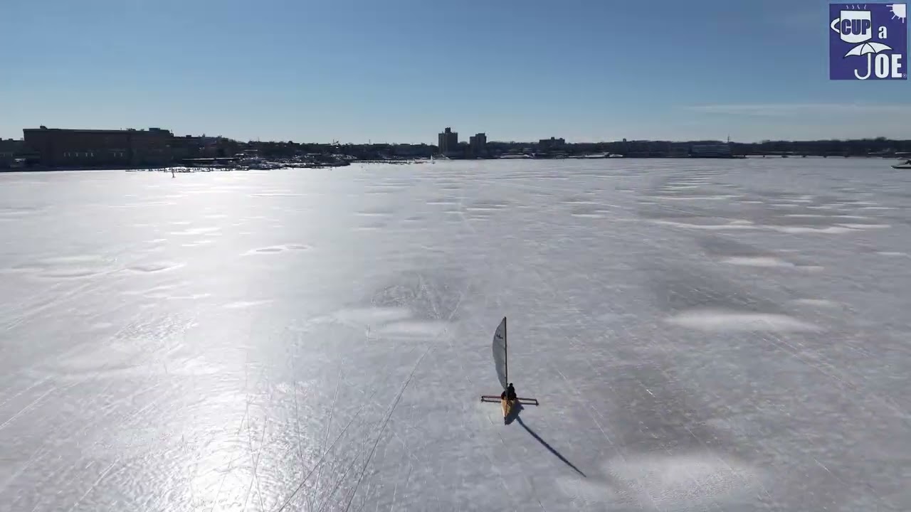 FROZEN Navesink River, NJ during the Van Nostrand Cup | 4K Drone Video