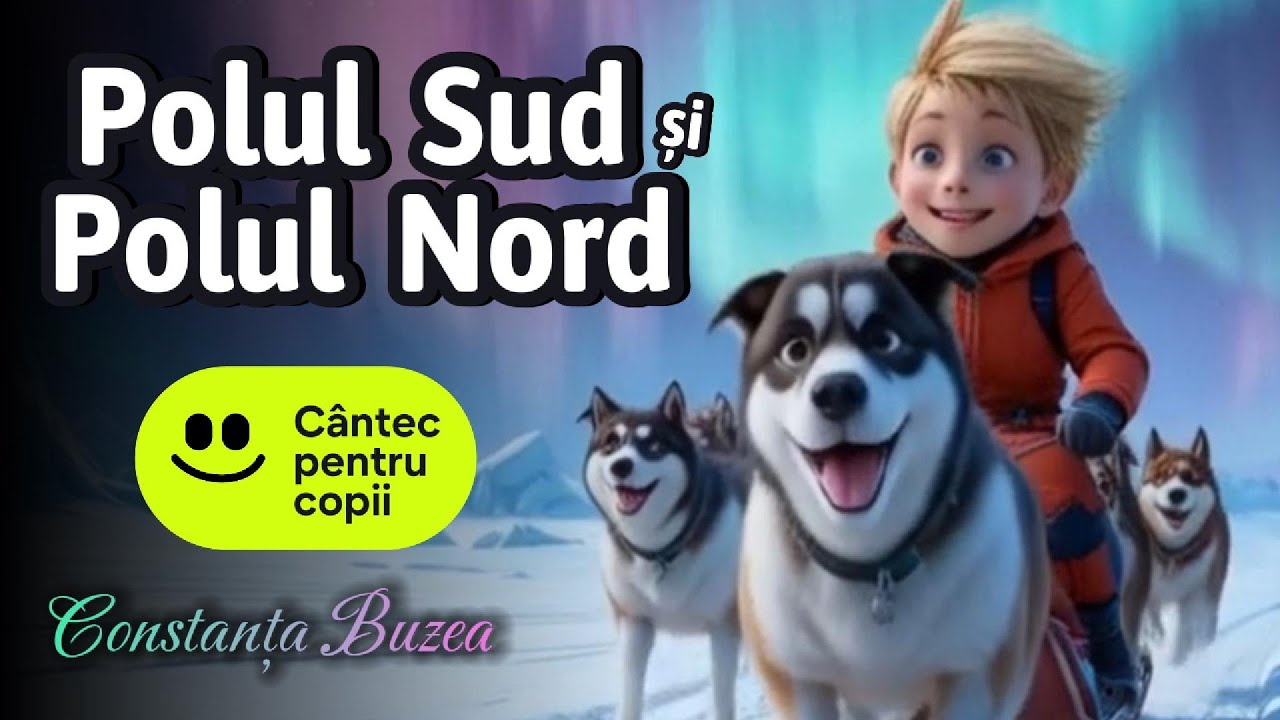 Polul Sud și Polul Nord - C&acirc;ntec animat pentru copii | Poezie de Constanța Buzea