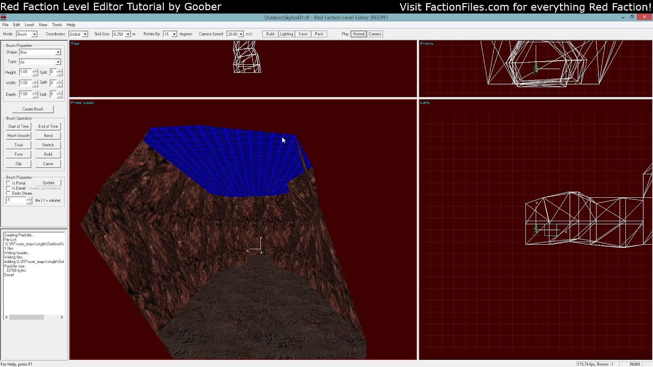 Red Faction Level Editor - Outside Areas, Fog, Skyboxes