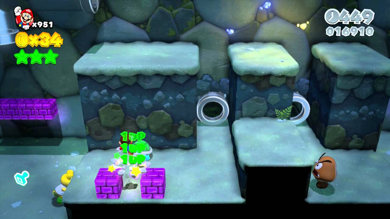 10000's of lives in New Super Mario 3D World.