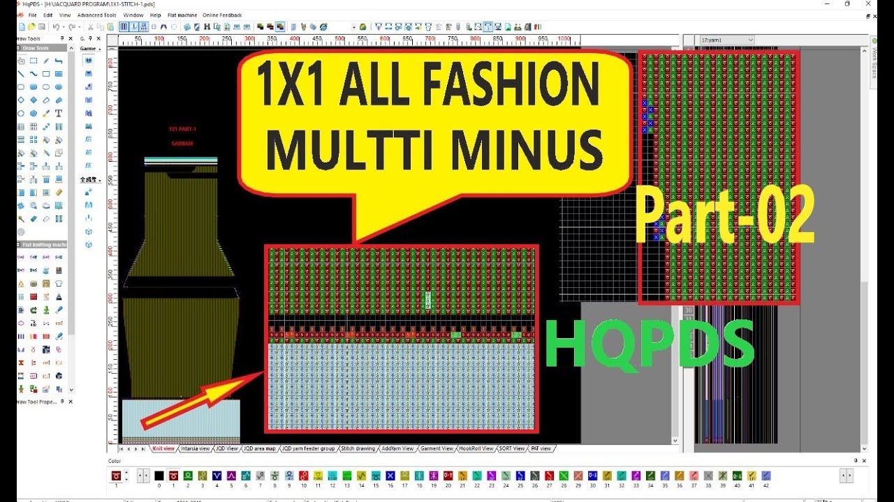 1x1 all Stitch doing System part 02 নতুনদের জন্য উপকারে আসবে। আর কোনো ভিডিও দেখতে হবে না। Jacquard P