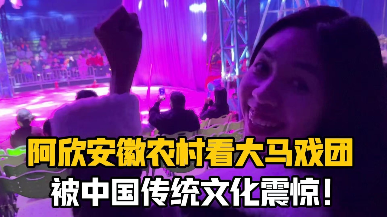【阿樂和老撾媳婦阿欣】當阿欣安徽農村第一次看大馬戲團，被震驚：天哪，人在天上飛太厲害了！