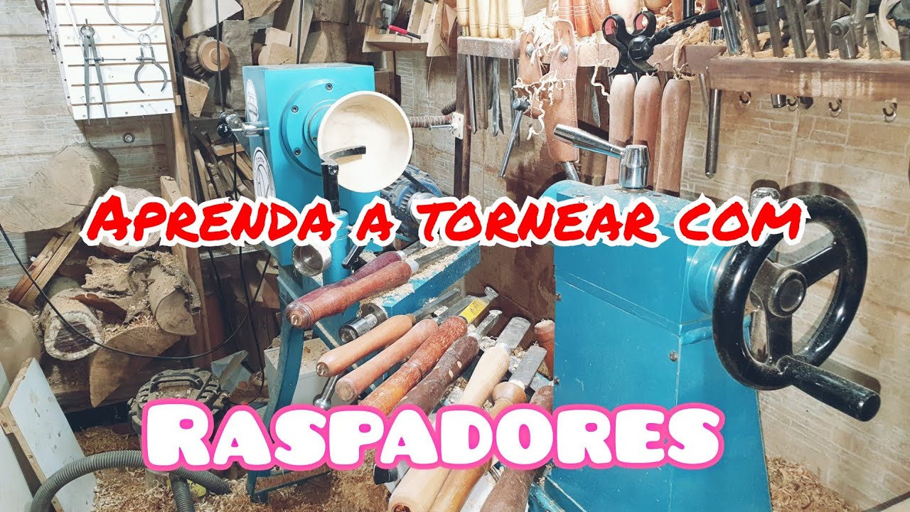 #5 Tornearia para iniciantes: raspadores usinando tigela (#woodturning a bowl)
