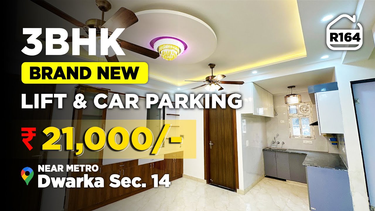 3 BHK Brand New flat for rent near Vegas Mall Dwarka Sector 14 | Rental Flats in Delhi #BRSSHOWR164