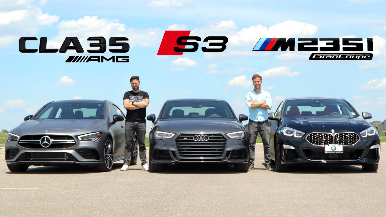 Mercedes-AMG CLA 35 2020 года против Audi S3 против BMW M235i Gran Coupe // Вбрасывание