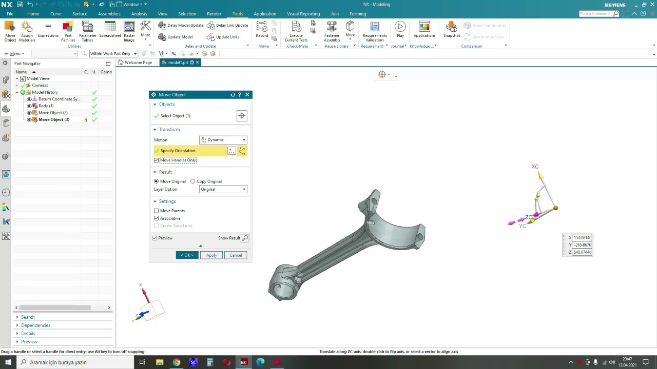 Siemens Nx - Move Object