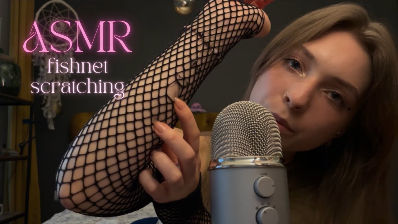 ASMR • fishnet scratching 🖤 soo relaxing! ✨