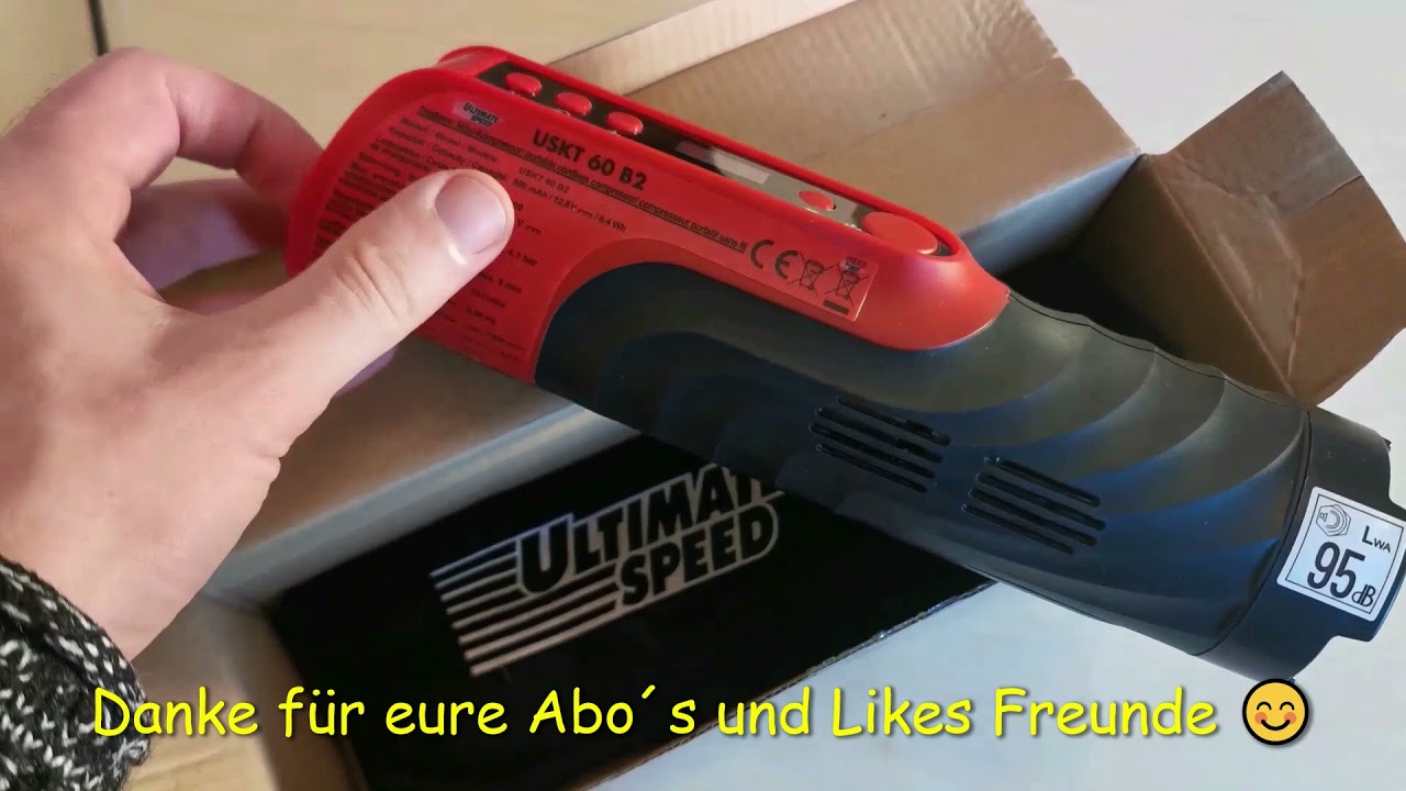 #Lidl #Tragbarer #Akku-Kompressor USKT 60 B2 #Unboxing + Test am #Auto ( #UltimateSpeed ) XY9777