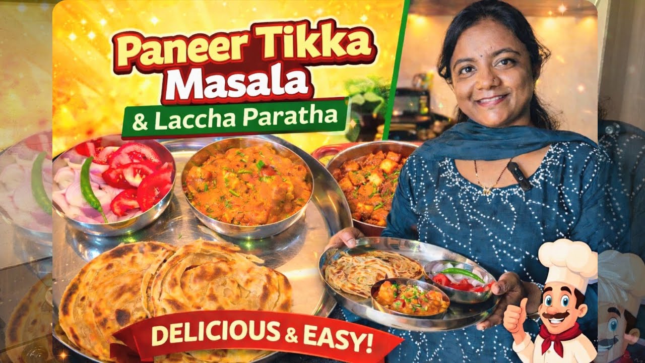 Restaurant-Style Paneer Tikka Masala 😍|Perfect with Laccha Paratha! पनीर टिक्का मसाला और लच्छा पराठा