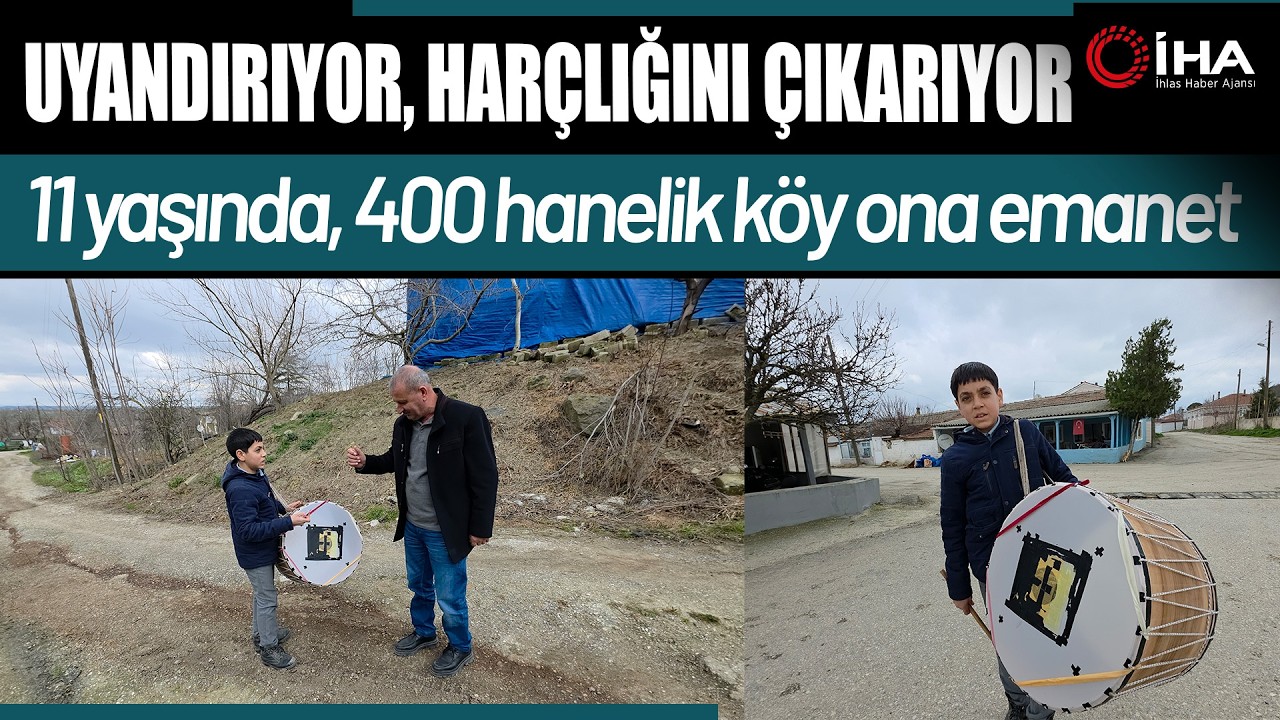 Edirne'nin en küçük Ramazan davulcusu 400 haneyi sahura kaldırıyor