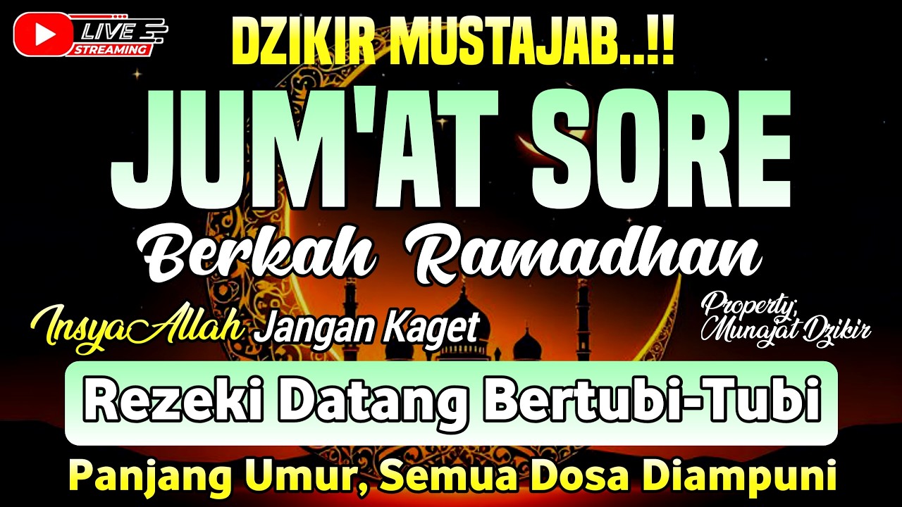 KHUSUS BULAN RAMADHAN,JANGAN REMEHKAN DOA INI,REZEKI DATANG BERTUBI-TUBI, CUKUP PUTAR 1X, INSYAALLAH