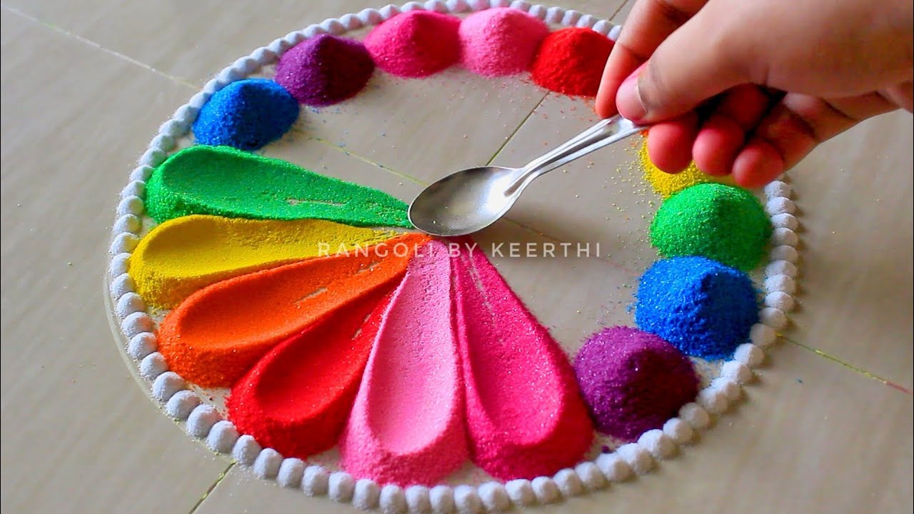 Simple Diwali rangoli design l दिवाली रंगोली डिजाइन l rangoli for diwali l deepavali rangoli designs