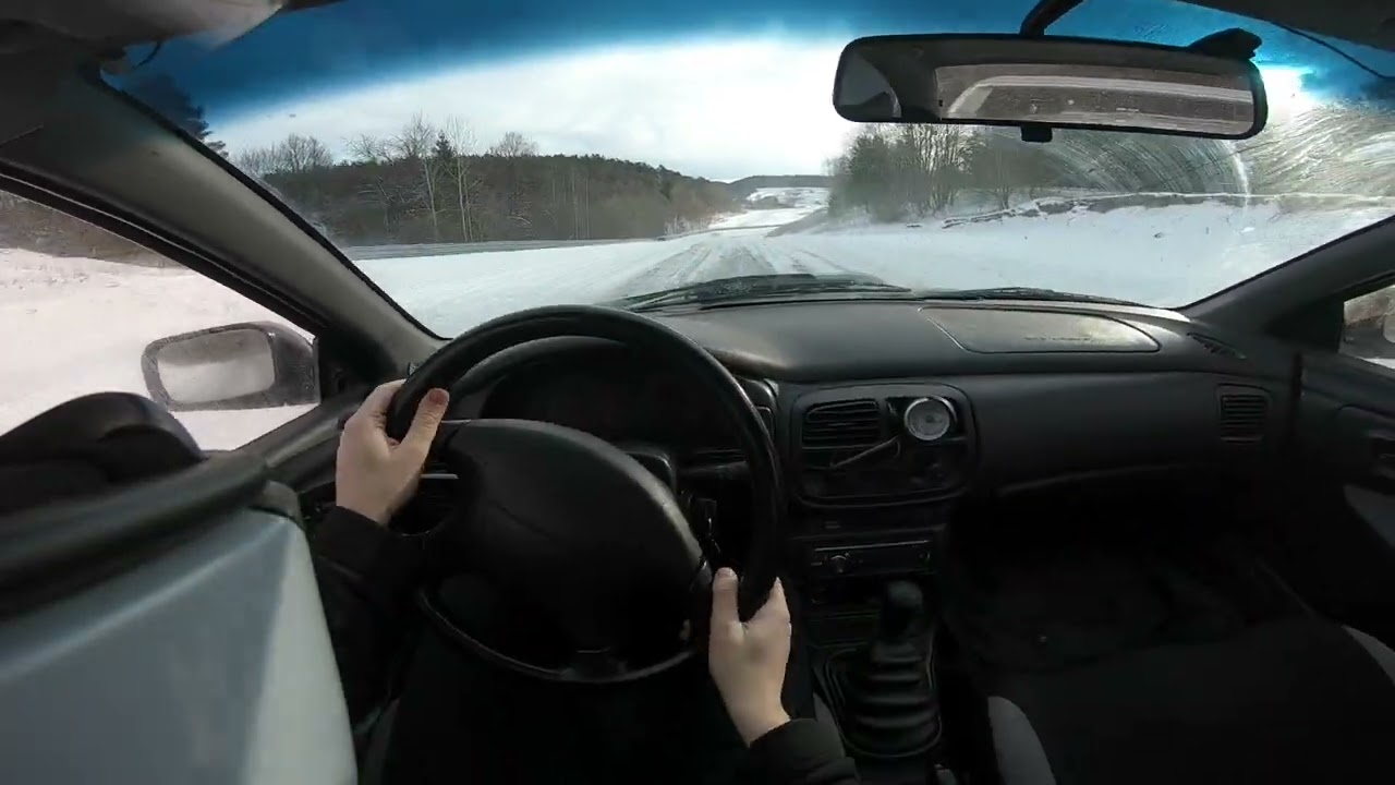 GC8 WRX STI chasing GR Yaris on winter Trackday, POV Helmet Cam