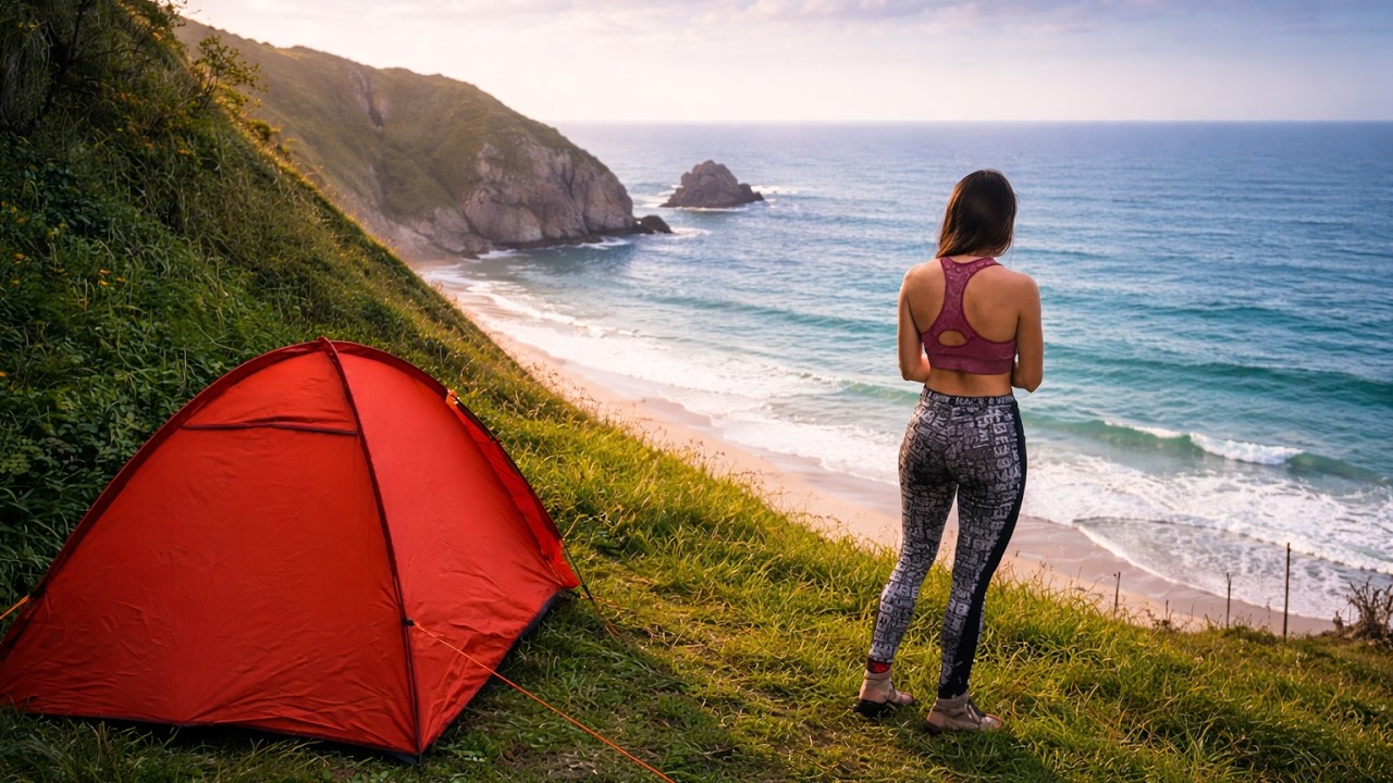 VIAJE DESDE MADRID EN COCHE. Camping con playa privada y vistas al mar, Asturias. Primer viaje sola.