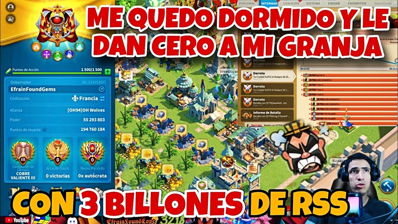CERO A MI GRANJA CON 3 BILLONES DE RSS - RISE OF KINGDOMS