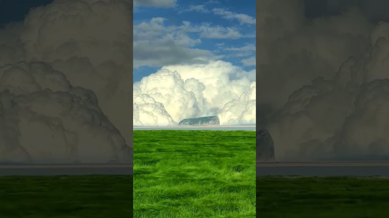 Beautiful Grassland with Clouds #Clouds #grassland #beautiful #Windy