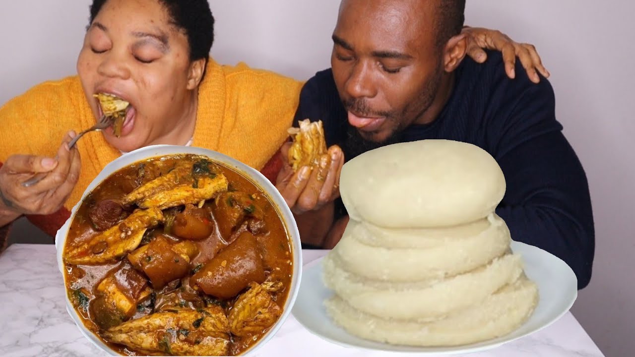 Finally eating fufu and Ogbono soup with cutlery