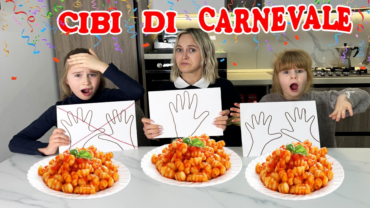 MANGIAMO SENZA MANI vs CON UNA MANO vs CON DUE MANI A CARNEVALE!