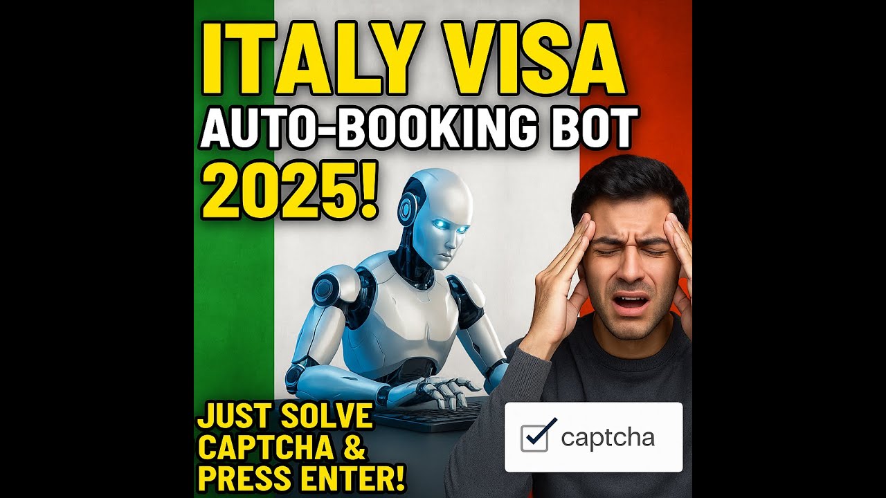 Italy Visa Appointment Script for Intiana (2025) &ndash; Manual Captcha, 🚀 Faster Booking from Pakistan