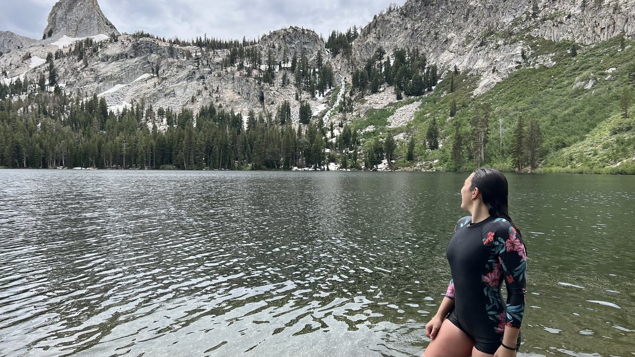 Swimming in a very cold lake