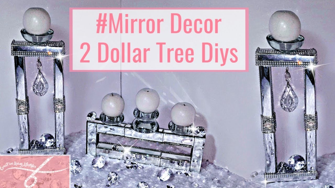 2 DIY Dollar Tree Mirrored Room Decor | DIY Designer Glam Candle Holders