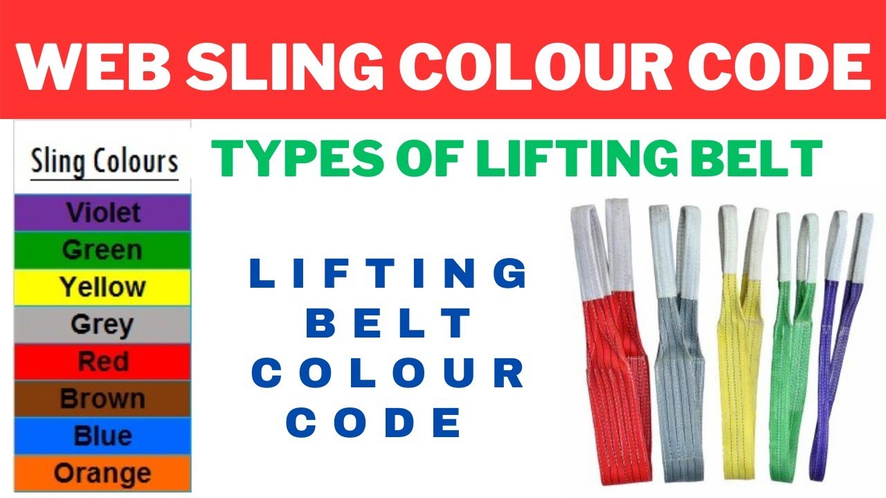 Web Sling Colour Code in Hindi | Lifting belt colour code | | Web sling load capacity |colour code |