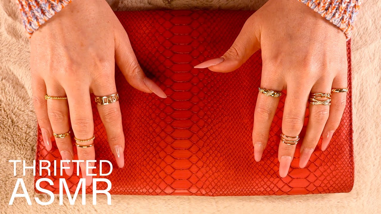 ASMR Thrifted Bags (🎧 soft spoken, tapping, textured scratching)
