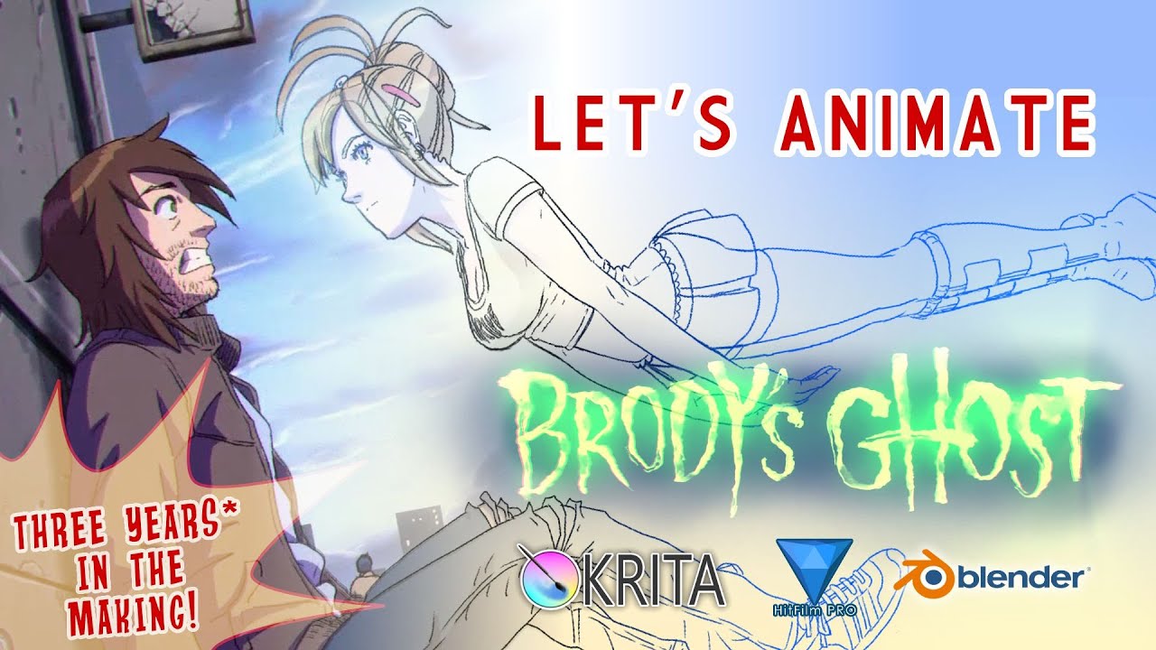 Let's Animate - The Making Of Brody's Ghost Fan Anime (Krita, Hitfilm Pro, Blender)