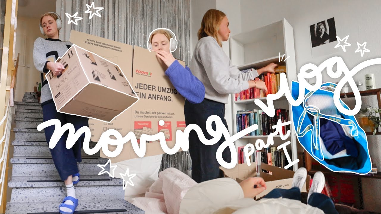 umzugsvlog  📦 kisten packen, organisation, smoothie, b&uuml;cherei & allta (part 1) ⭐️