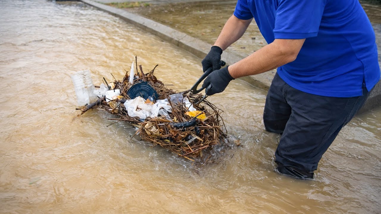 City Road Drainage Restoration During Violent Flash Flood